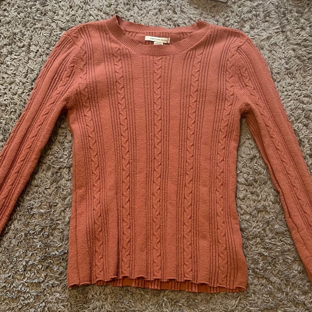 pink/ salmon american eagle sweater